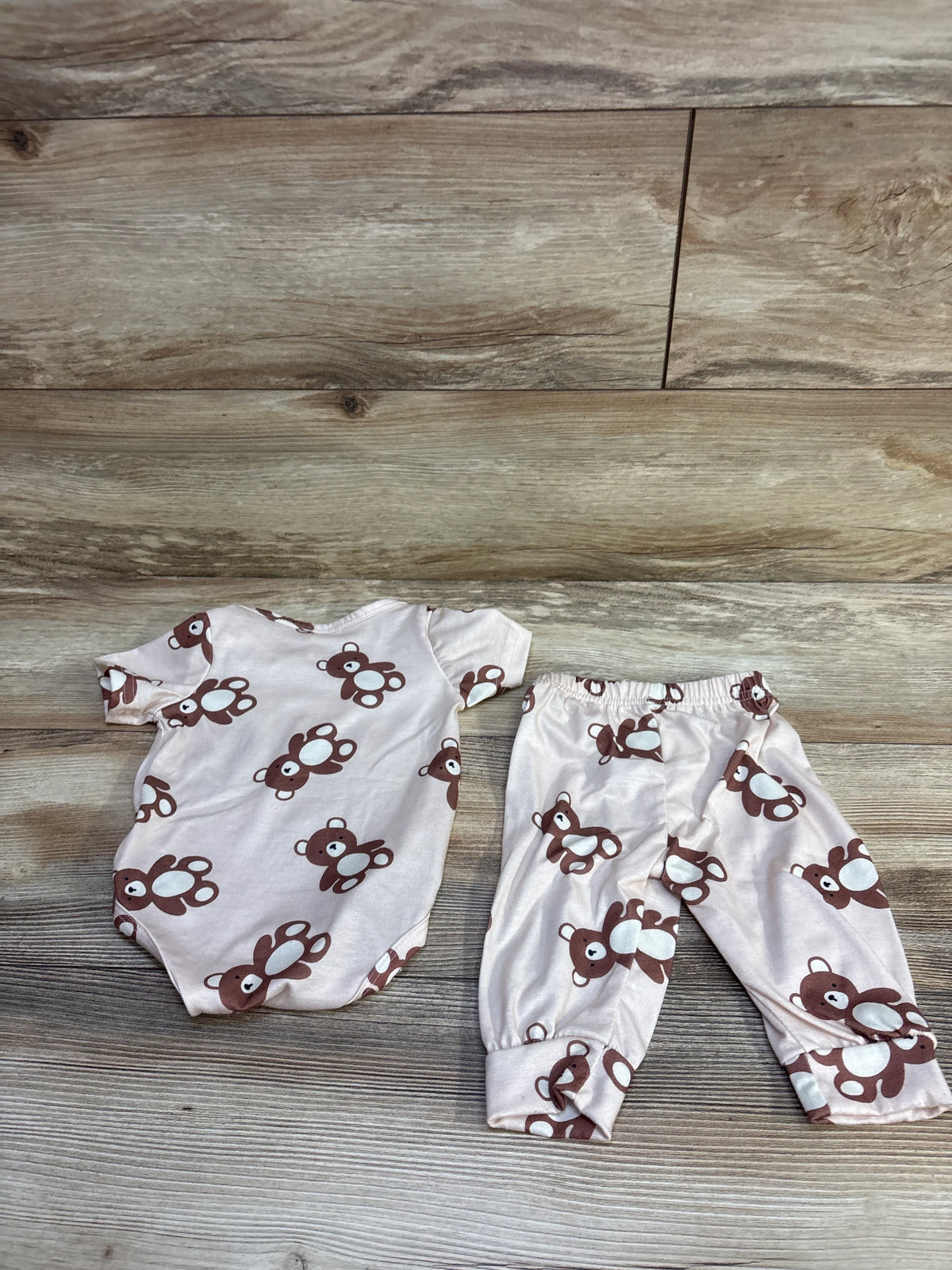 Shein 2pc Bear Bodysuit & Pants Set Beige sz 1-3m