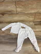 Honest Baby 2pc Organic Kimono Shirt & Footed Pants Set White sz 0-3m