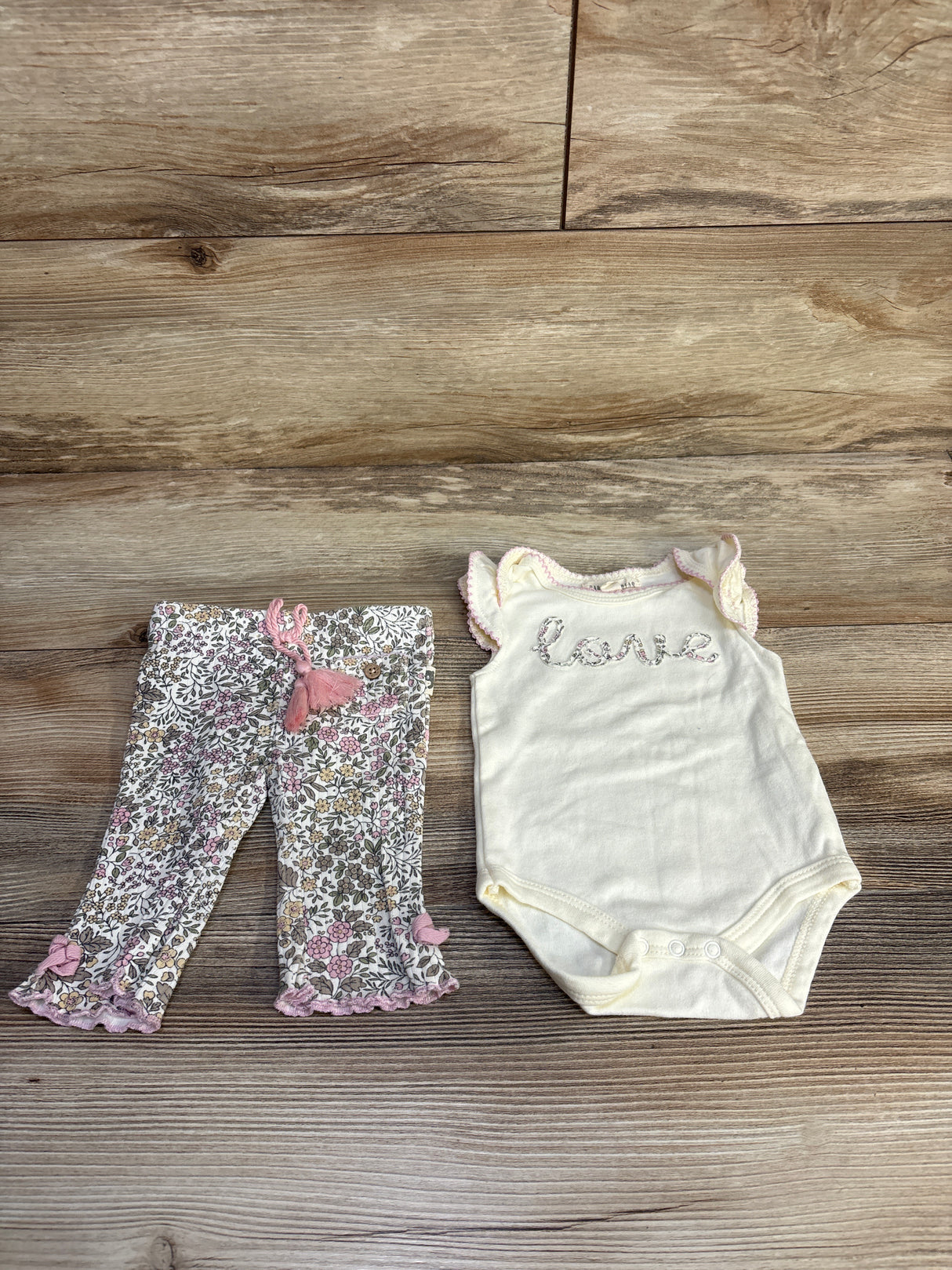 Rabbit + Bear Organic 2pc Bodysuit & Pants Set White sz 0-3m