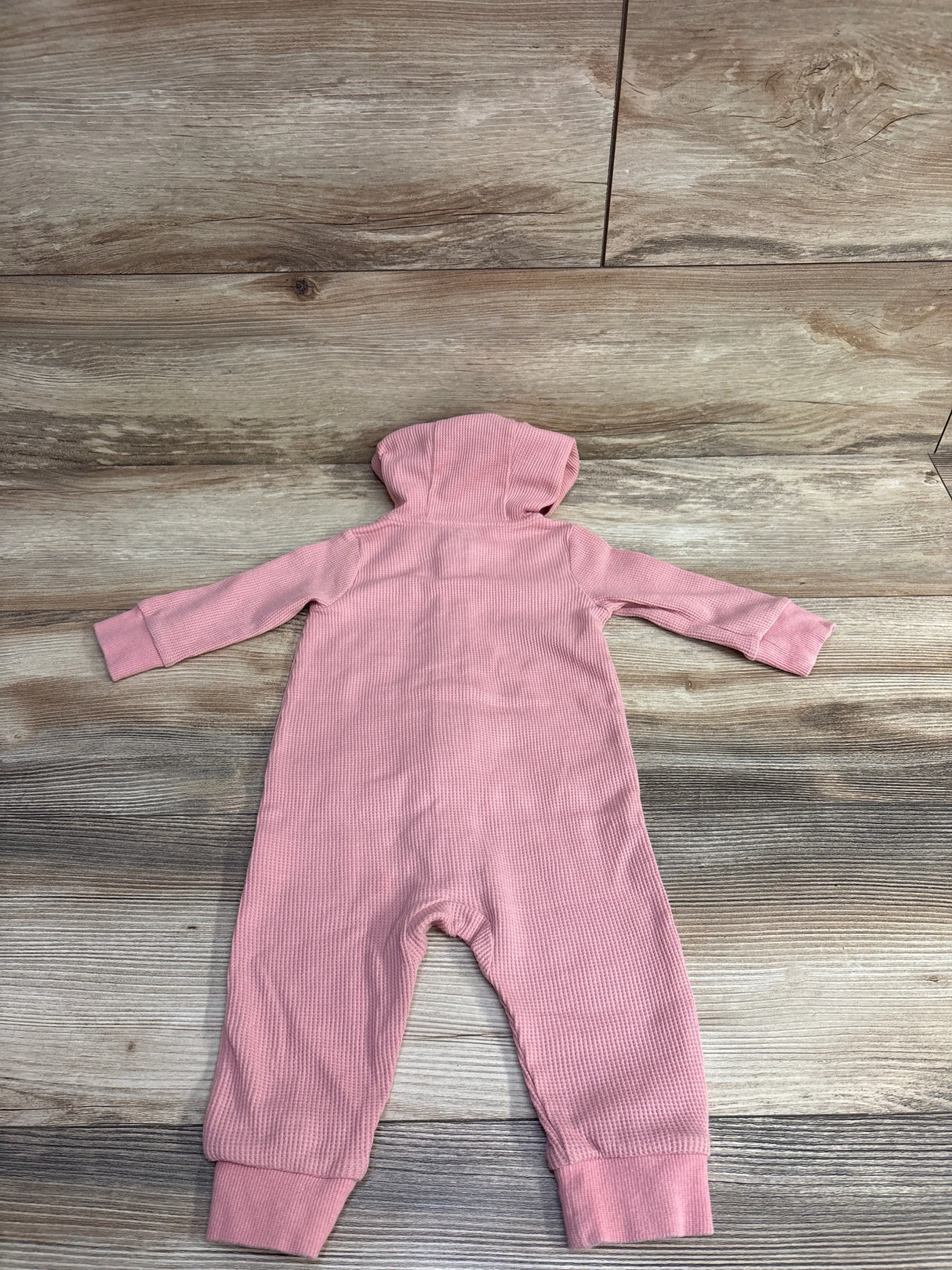 Carter's Waffle Knit Hooded Coverall Pink sz 6m