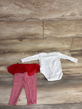 Carter's 2pc Oh What Fun Bodysuit & Tulle Skeggings Set White sz 12m