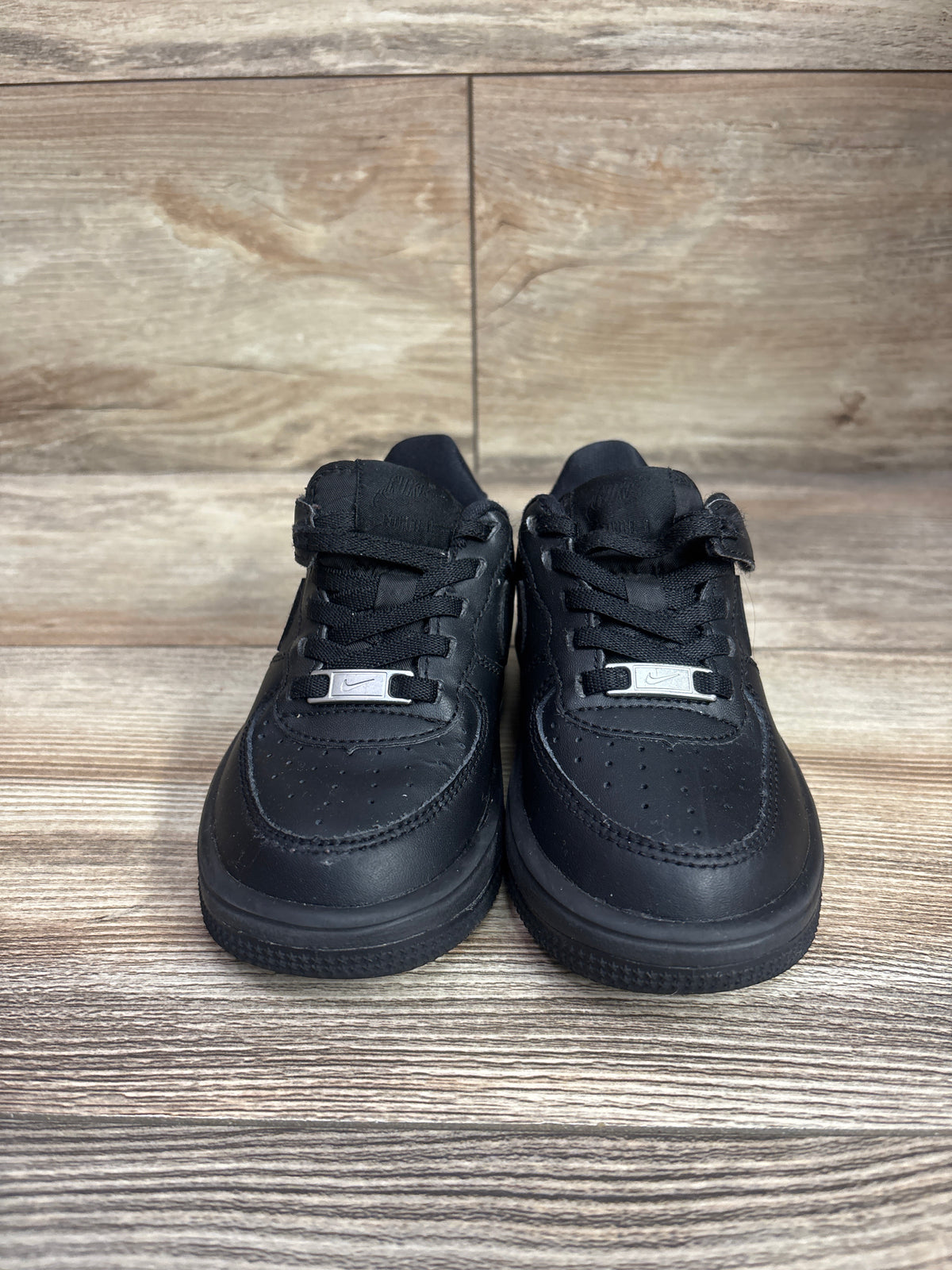 Nike Force 1 Low EasyOn PS 'Triple Black' Sneakers sz 9c