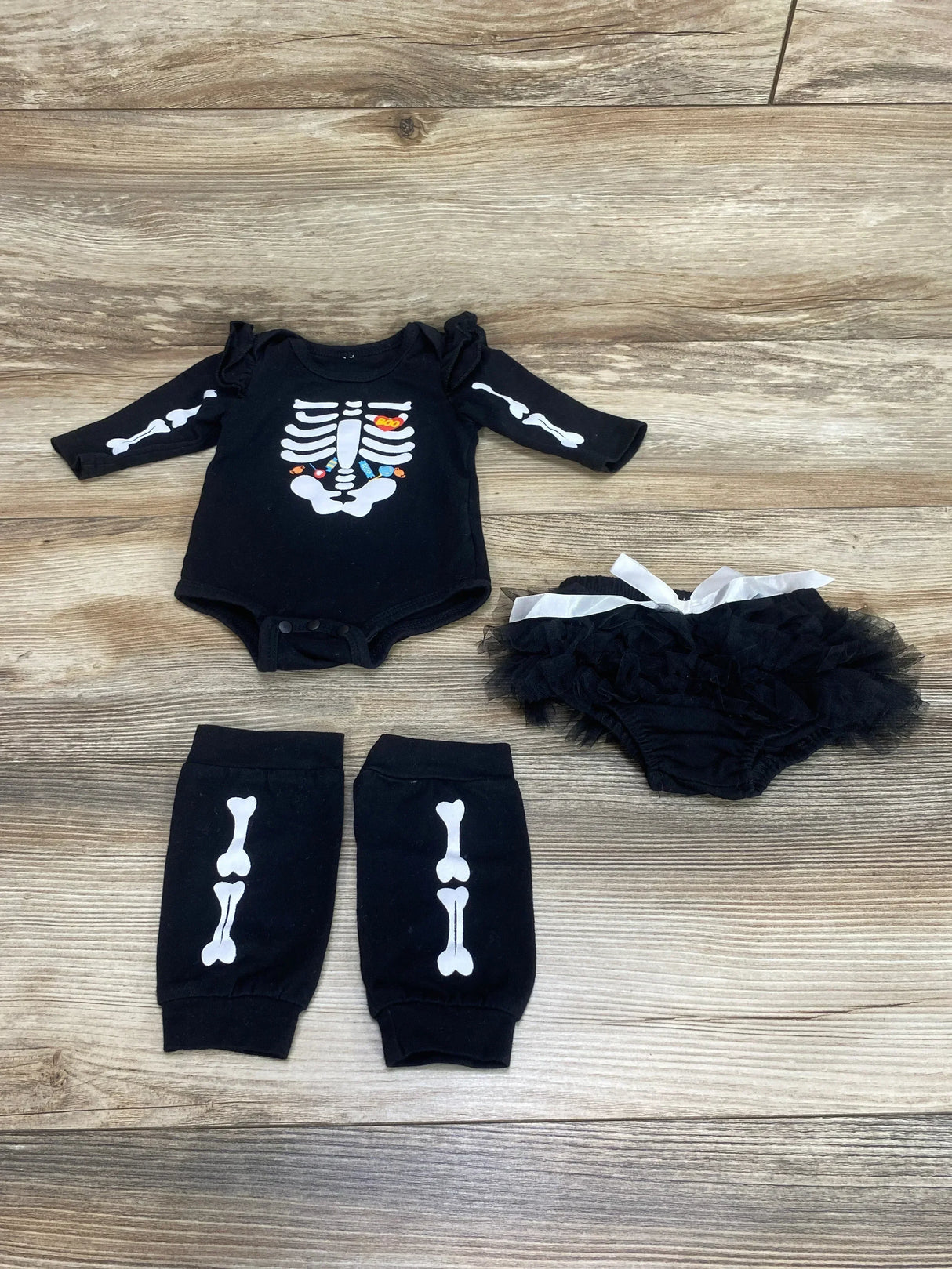 3pc Skeleton Bodysuit Set Black sz Newborn - Me n Mommy To Be