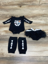 3pc Skeleton Bodysuit Set Black sz Newborn - Me n Mommy To Be