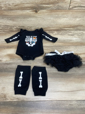 3pc Skeleton Bodysuit Set Black sz Newborn - Me n Mommy To Be