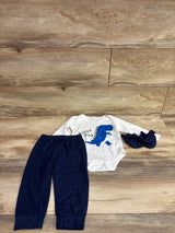 3pc Bodysuit, Pants, & Mittens Set White sz 6-9m