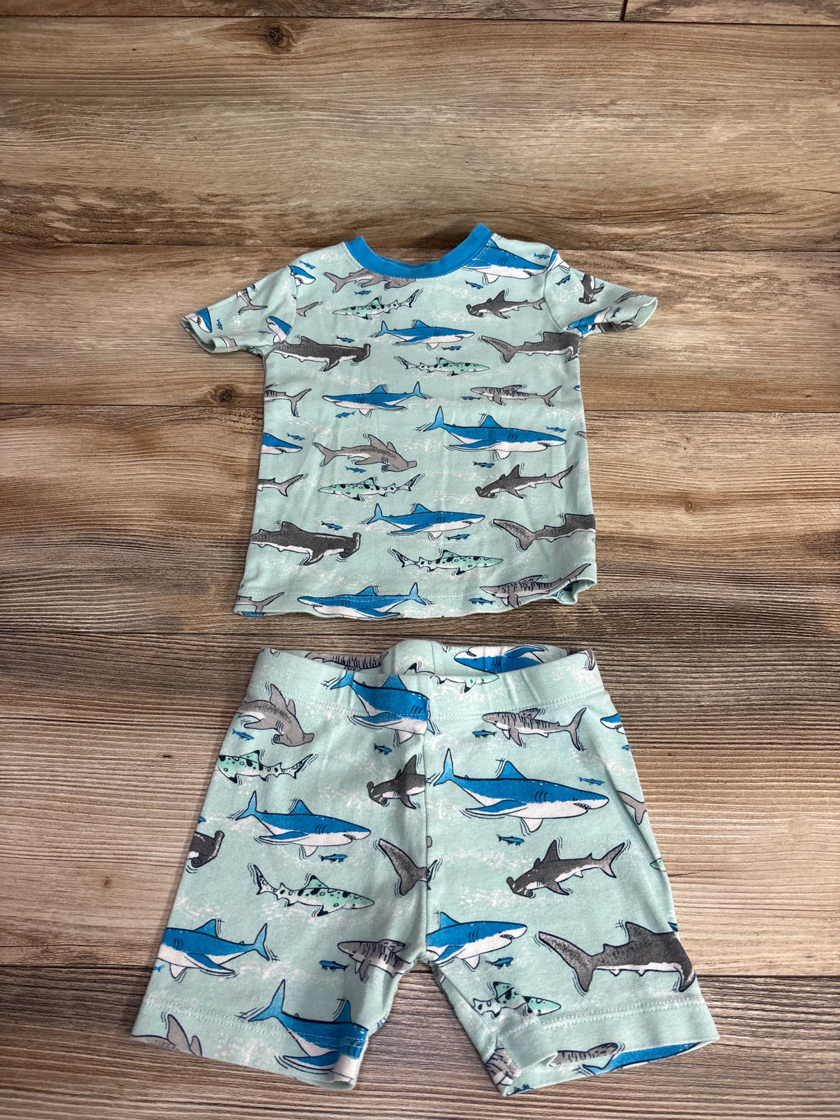 Member's Mark Shark Print Pajama Set Light Blue sz 3T
