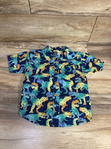 Mick Mack Dinosaur Button Up Shirt Blue sz 3T