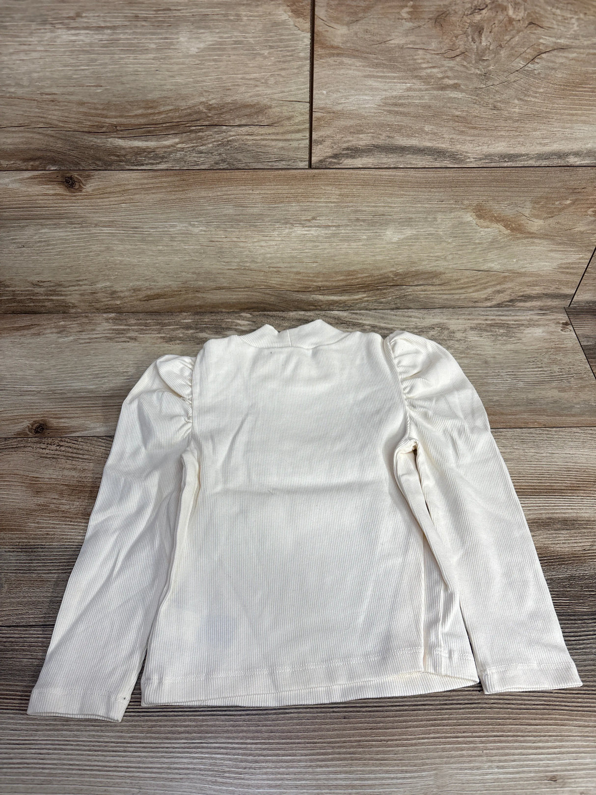 NEW Baby Gap Solid Ivory Puff Sleeve Rib Shirt sz 3T