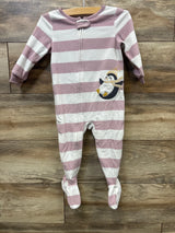 Carter's Striped Penguin Blanket Sleeper Pink sz 18m
