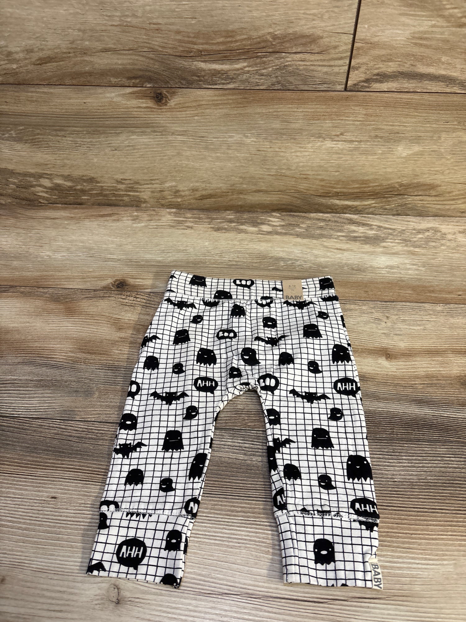 NEW Cotton On Baby Boo Ghost Leggings White sz 6-12m