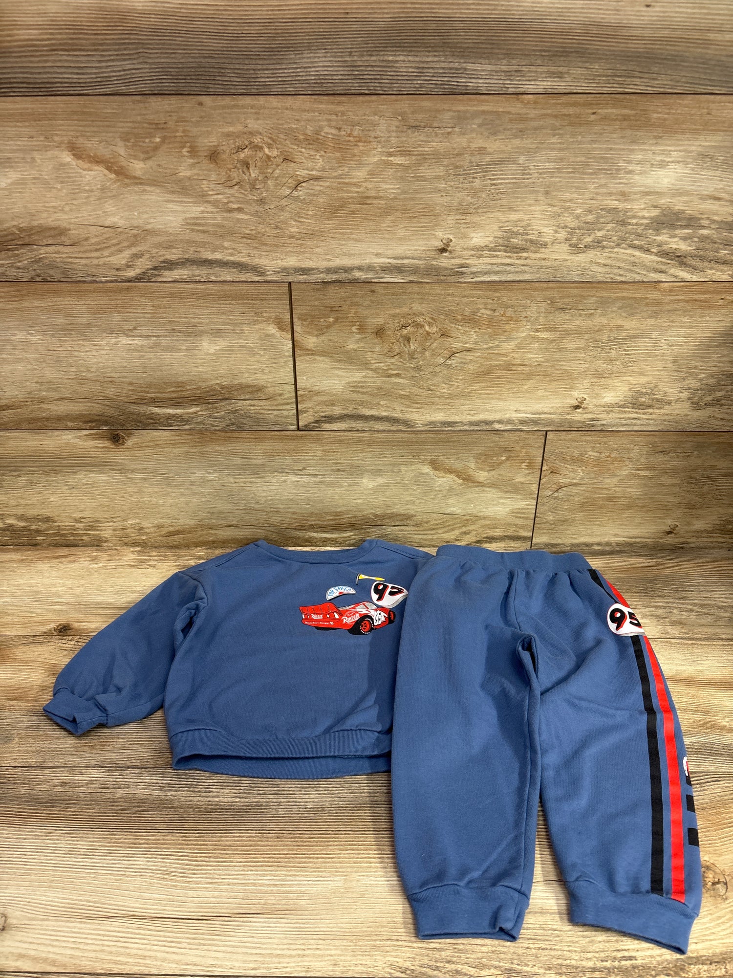 Disney Pixar Cars 2pc Sweatshirt & Joggers Blue sz 3T