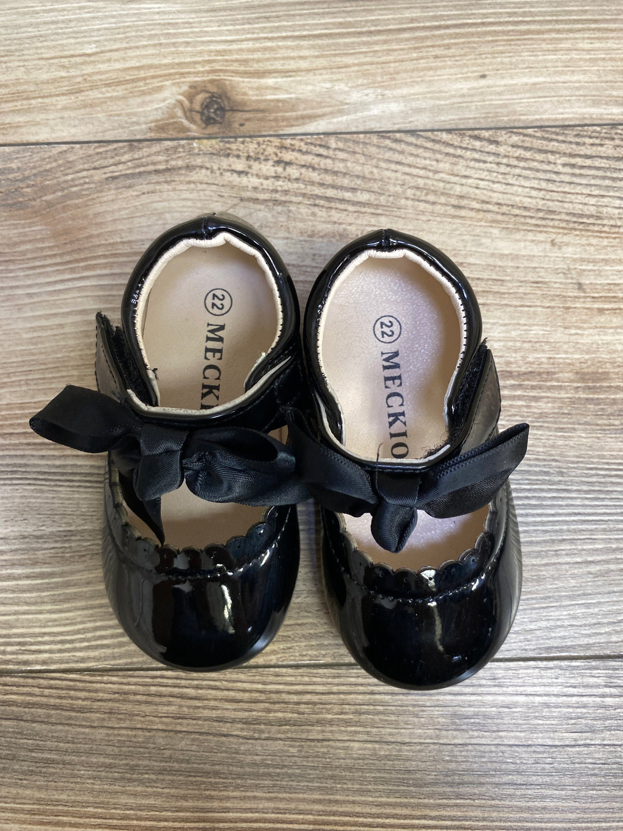 Meckior Mary Jane Bowknot Flats, Black sz 6c