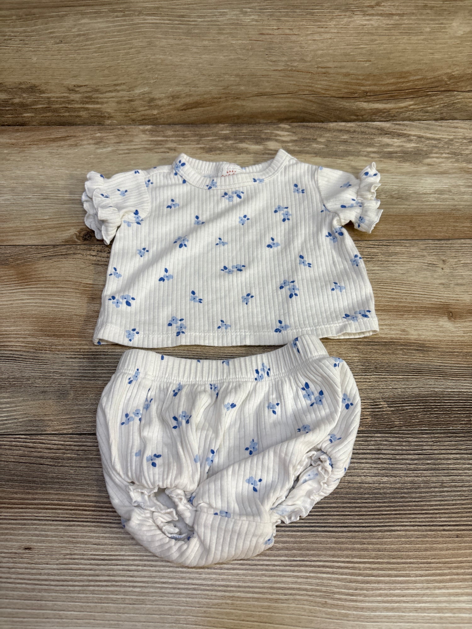 Cat & Jack 2pc Ribbed Shirt & Bloomers White sz Newborn