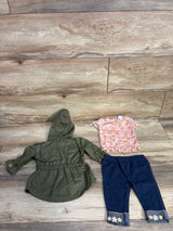 Little Lass 3pc Floral Jacket Set Green sz 3-6m