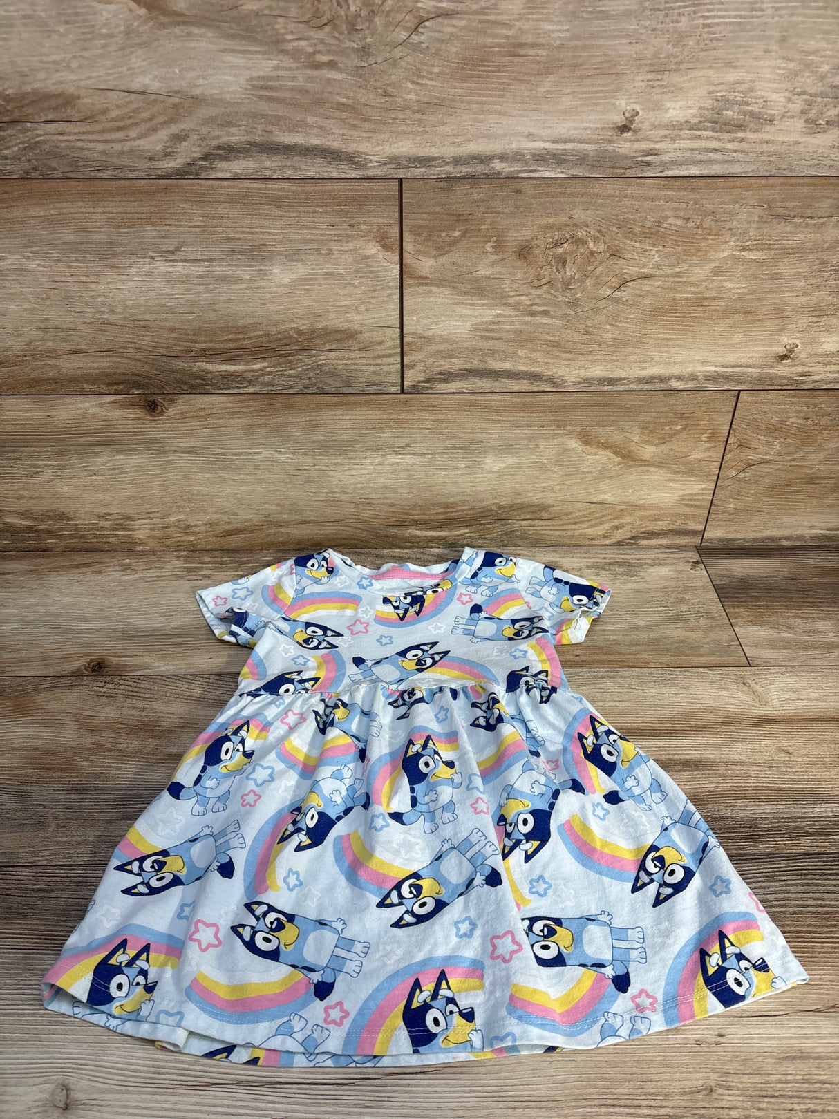 Bluey Rainbow Print Dress Light Blue sz 3T
