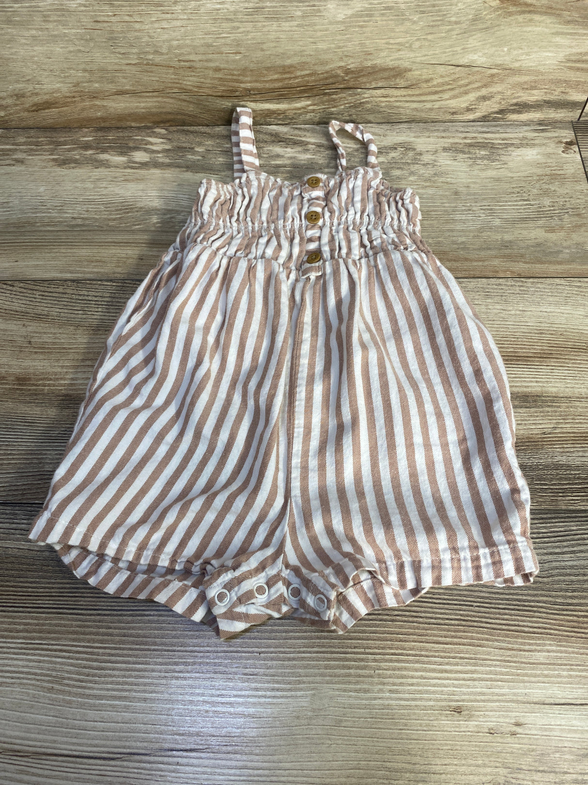 Carter's Striped Shortie Romper Beige sz 18m