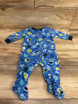Kids Headquarters Monster Print Blanket Sleeper Blue sz 6m