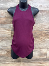 Ruched Maternity Ribbed Tank Maroon sz Small