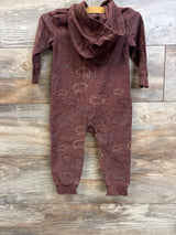 Carter's Full Zip Hooded Coverall Brown sz 18m