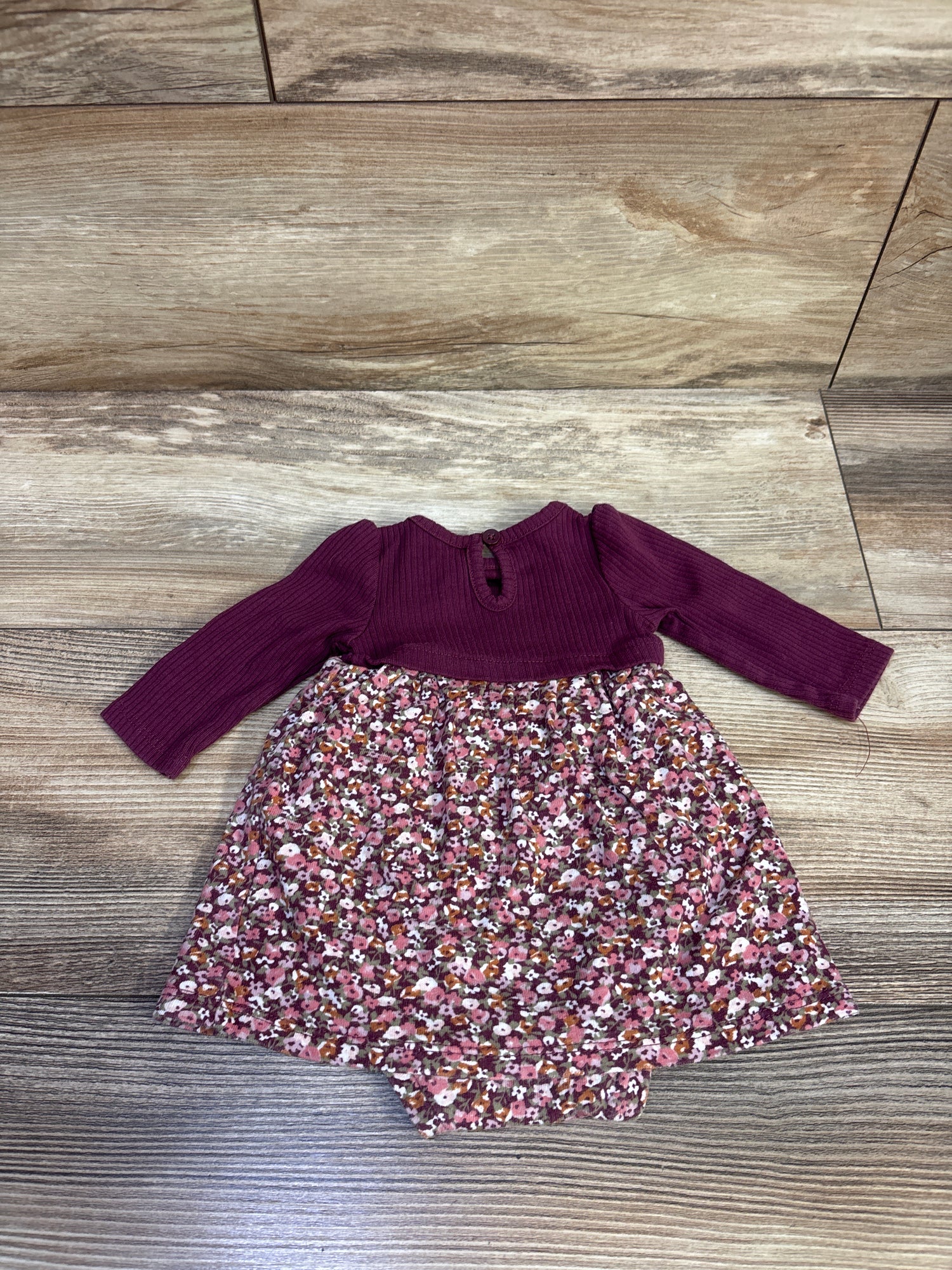 Carter's Long Sleeve Bodysuit Dress Purple sz Newborn