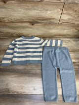 Carter's 2pc Striped Button Front Cardigan & Bottoms Set Blue sz 24m