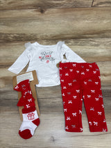 NEW Baby Essentials 4pc Best Gift Ever Christmas Layette Set White sz 3m