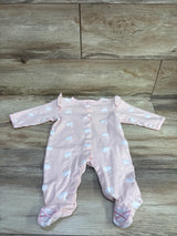 Swan Print Snap Sleeper Pink sz 9m