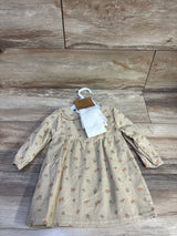 NEW Rabbit + Bear Organic 2pc Smocked Dress & Footed Tights Beige sz 6-9m