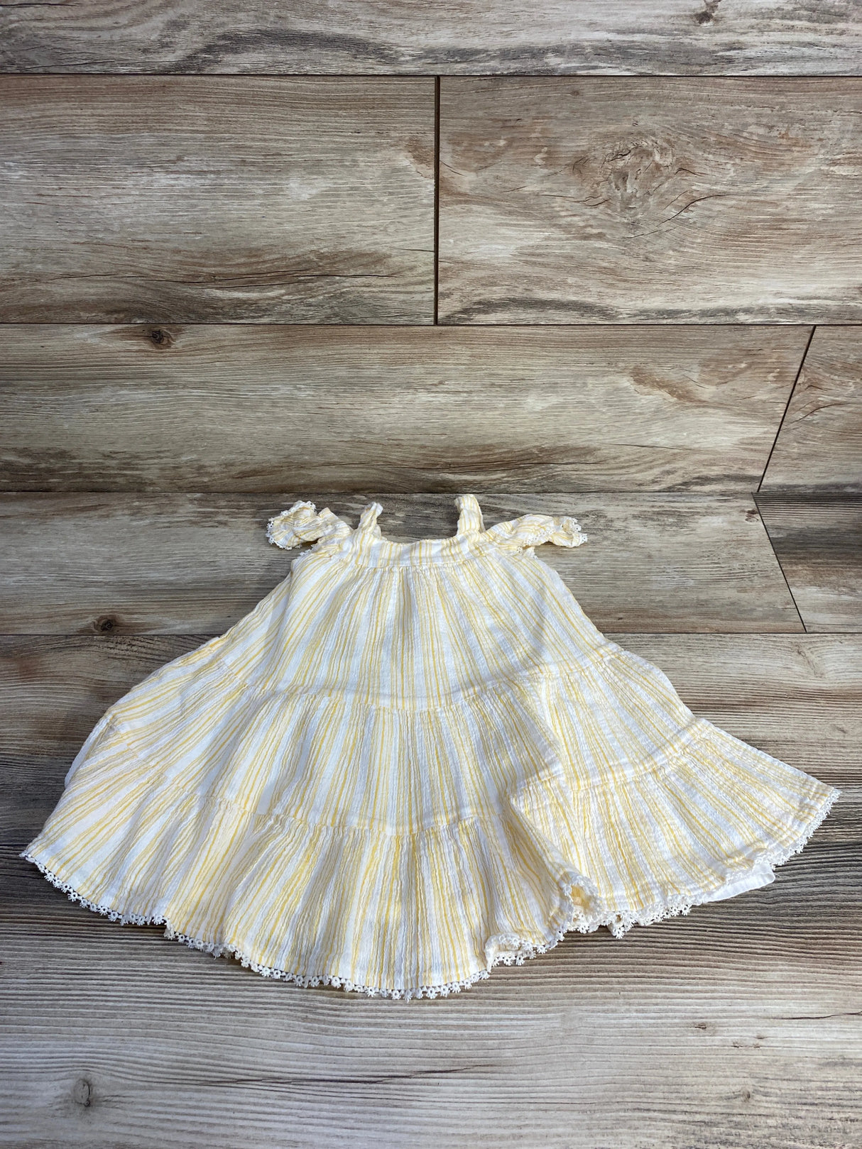 Striped Tiered Dress Yellow sz 9-12m