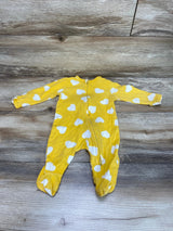 Old Navy Heart Print Sleeper Yellow sz 0-3m