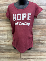 Bloom Maternity 'Nope Not Today' Shirt Red sz Large
