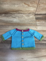 Handmade Sweater Cardigan Light Blue sz Newborn