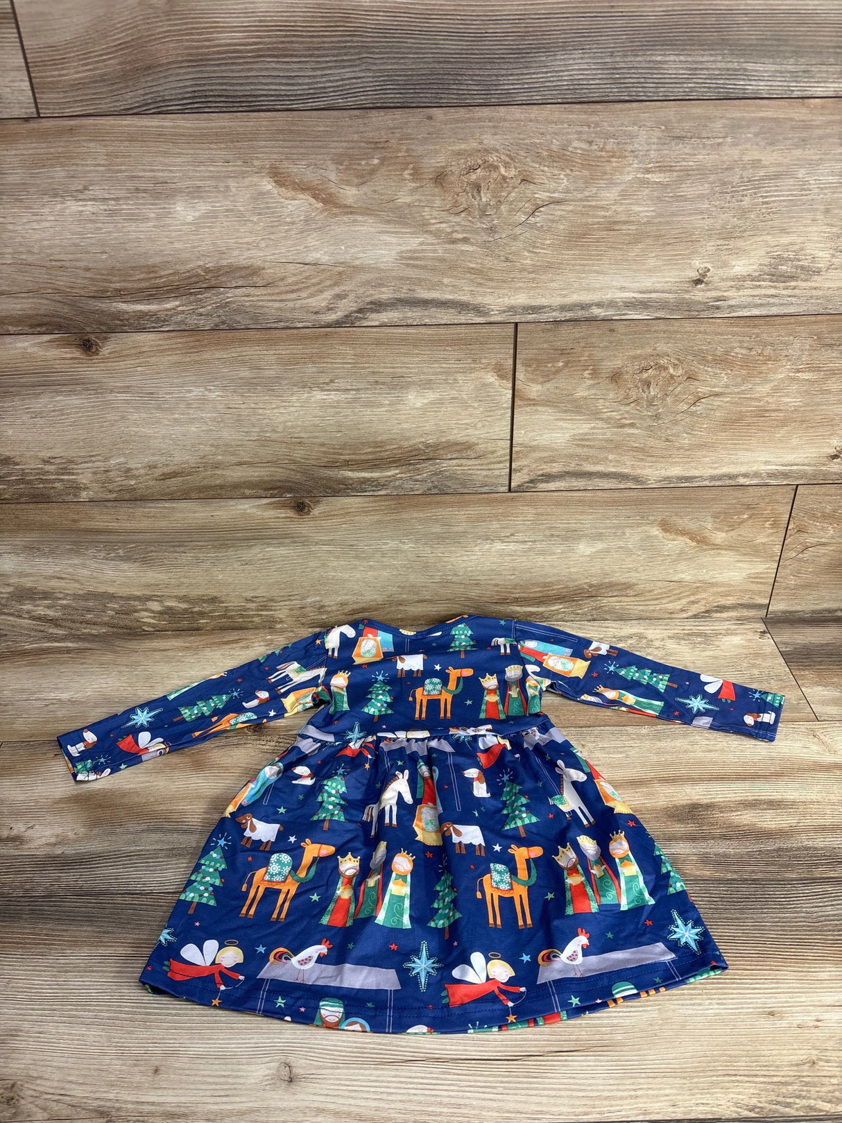 Long Sleeve Christmas Dress Blue sz 2T