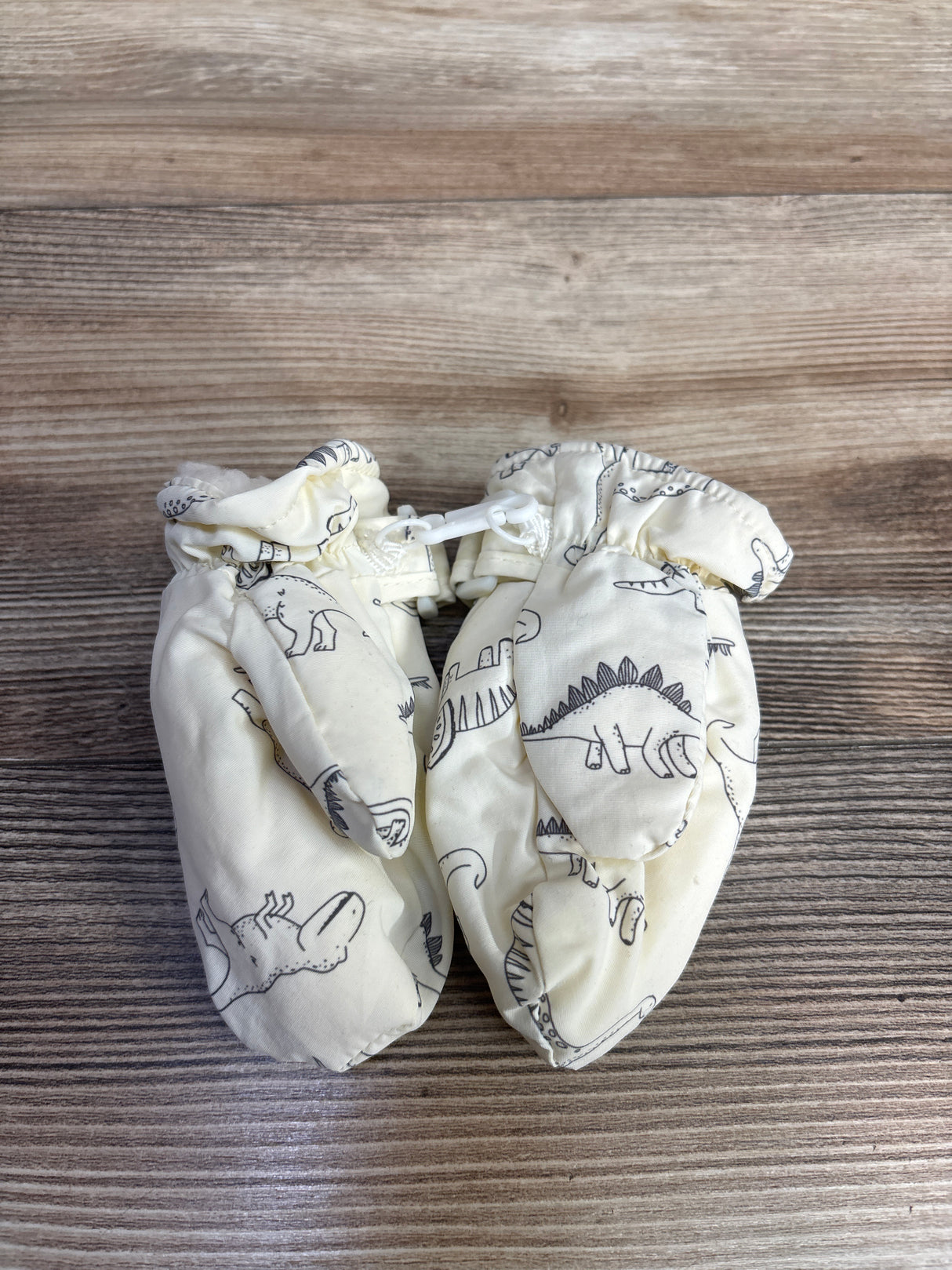 Dino Print Waterproof Mittens Cream