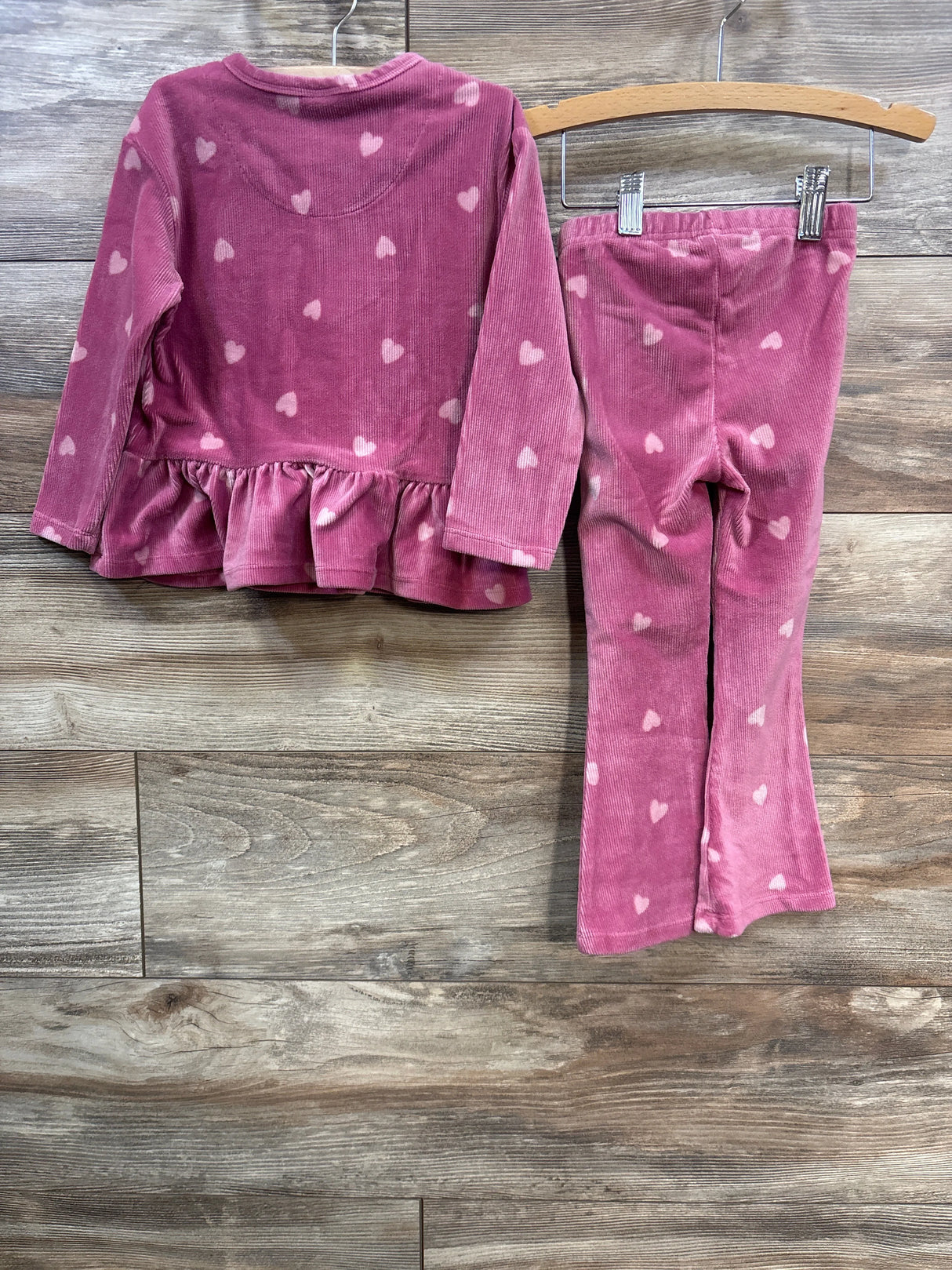 Disney Princess 2pc Cord Peplum Top & Pant Set Pink sz 2T