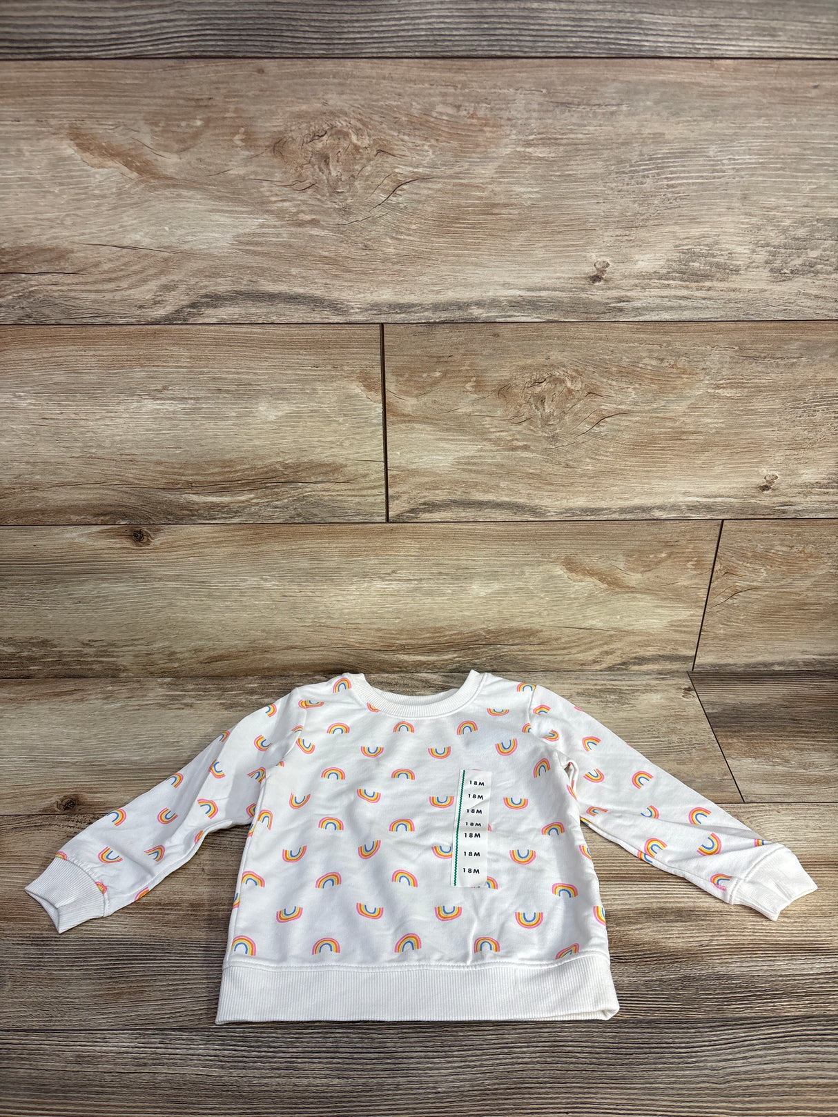 NEW Cat & Jack Rainbow Sweatshirt White sz 18m