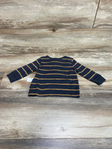 NEW Old Navy Henley Grey Striped Shirt sz 12-18m