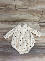 Cat & Jack Long Sleeve Velvet Bubble Romper Cream sz 0-3m
