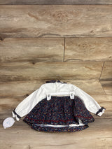 NEW Edgehill Collection Navy Floral Bodysuit & Skirt Set sz 18m