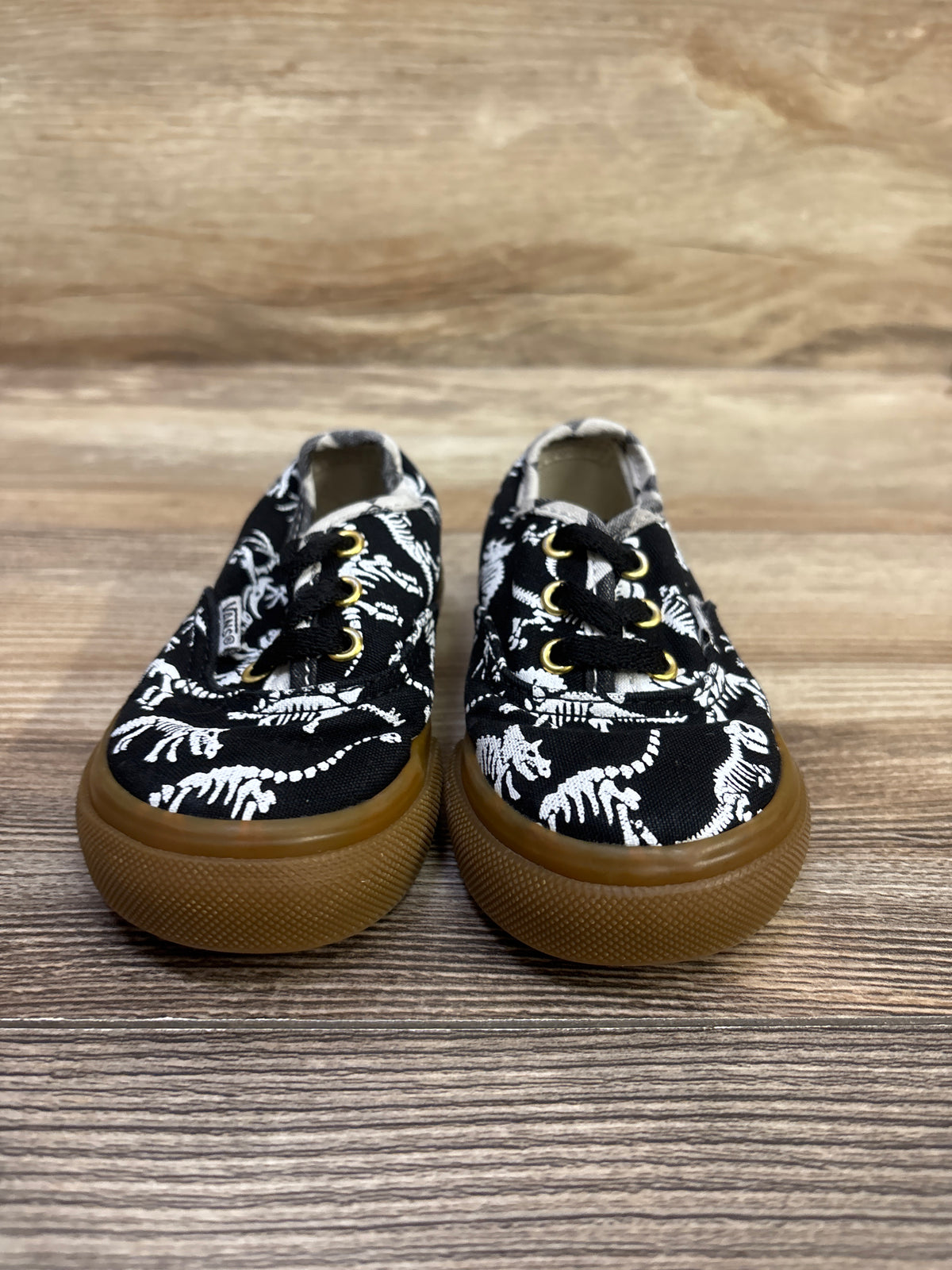 Vans Authentic Dinosaur Skeleton Sneakers Black sz 5.5c