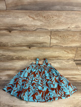 Janie & Jack Tropical Knotted Bow Sundress Teal/Brown sz 4T
