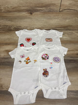 Gerber 4pk Embroidered Bodysuits White sz 3-6m