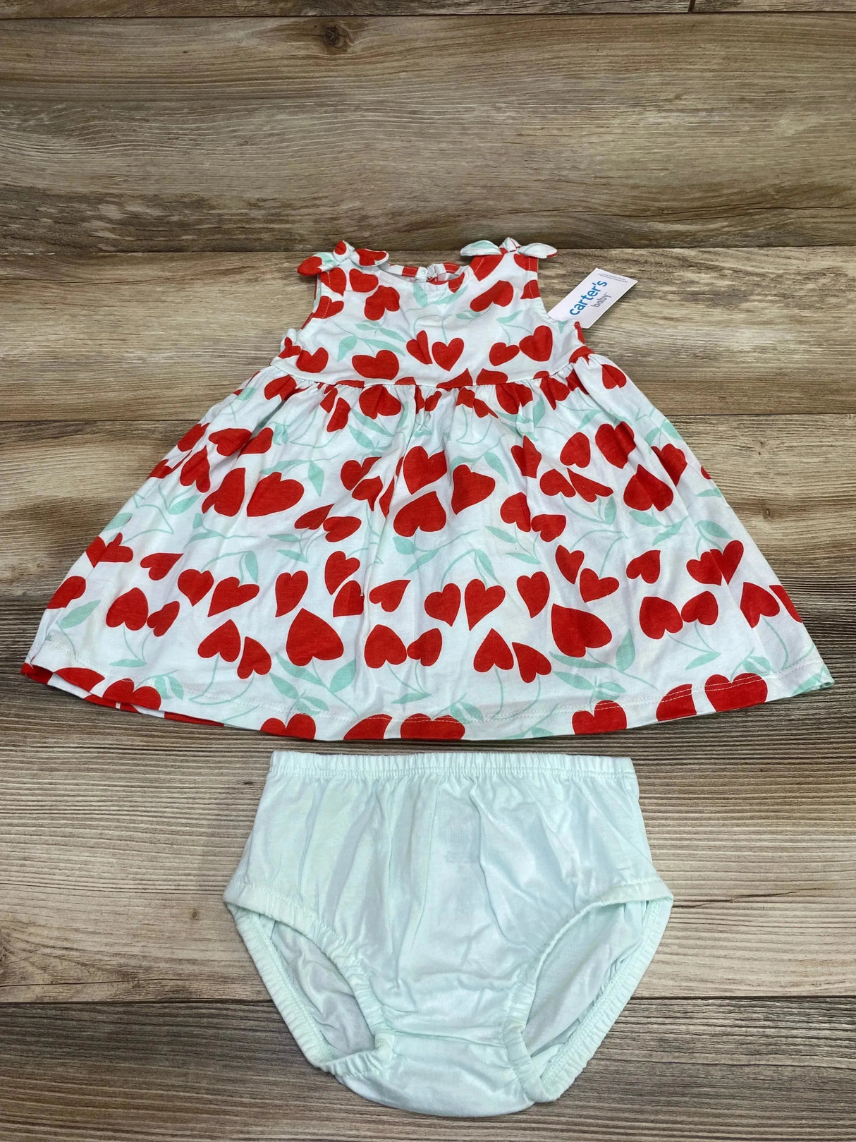 NEW Carter's 2pc Heart Print Dress & Bloomers Blue sz 12m