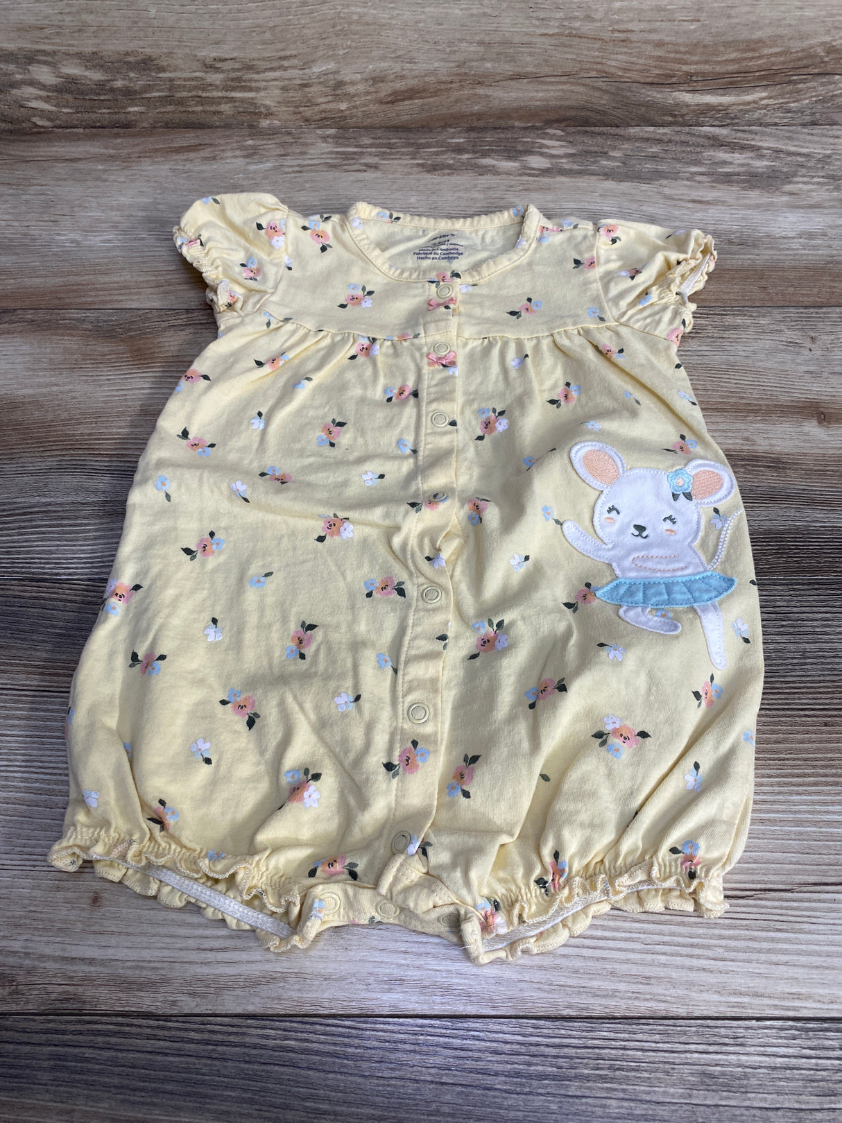 Carter's Floral Shortie Romper Yellow sz 24m