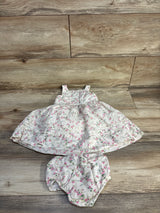 Ralph Lauren 2pc Textured Sleeveless Floral Dress & Bloomers Set Ivory sz 9m