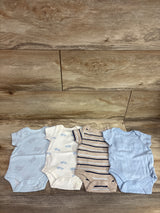 Member's Mark 4pk Organic Bodysuits Blue sz Newborn