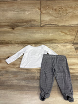 Nike 2pc Logo Shirt & Footed Bottoms Set White sz 3m
