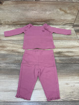 Just One You 2pc Waffle Knit Shirt & Pants Set Mauve sz 3m