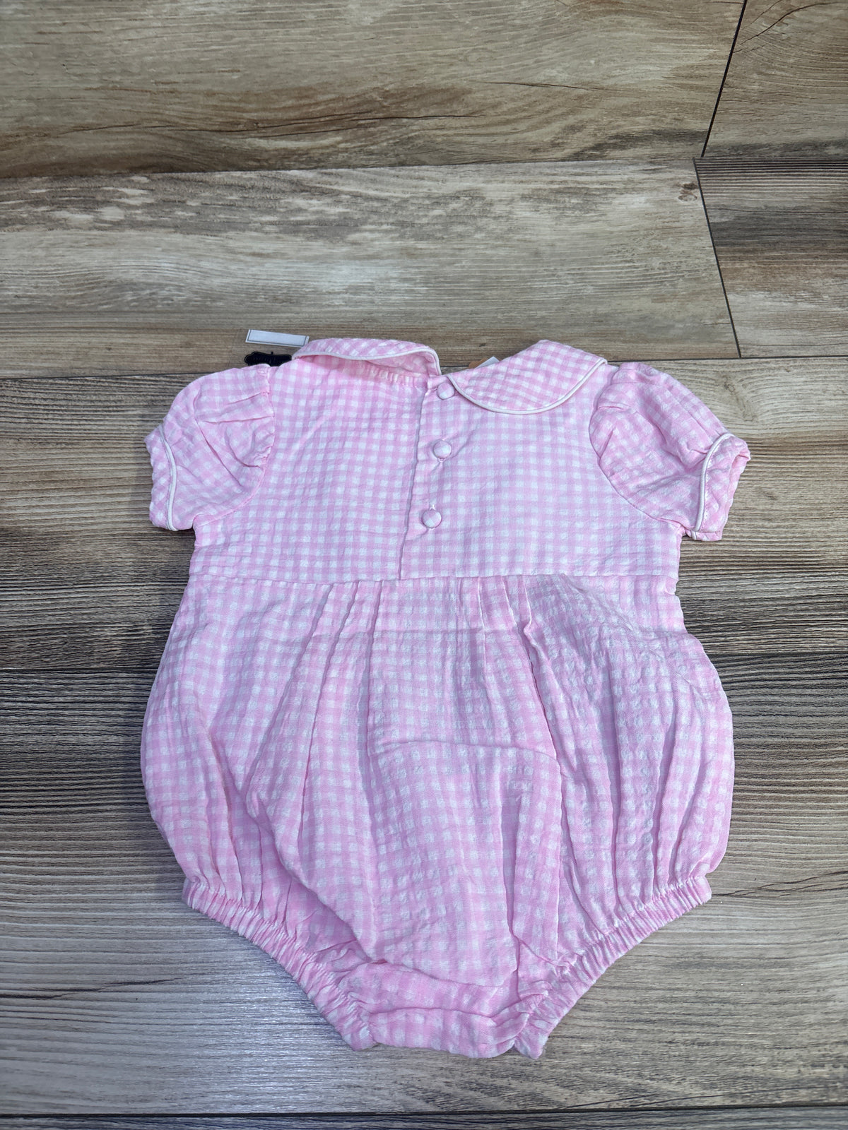 NEW Mud Pie Gingham Pumpkin Bubble Romper Pink sz 6-9m
